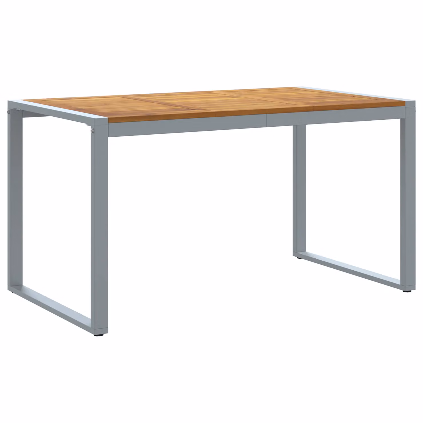 Berkfield Home Outdoor Dining Table in Grey with Acacia Wood and Steel, W/D/H: 140 x 80 x 75 cm – 2