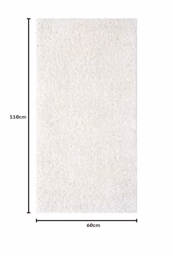 THE RUGS White Plain Soft High Pile Shaggy Rug, W: 60 cm, D: 110 cm – 2