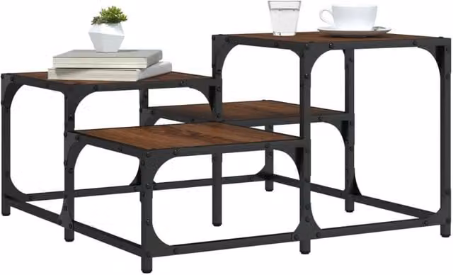 Berkfield Home Brown Oak Coffee Table, W/D/H: 68 x 68 x 40 cm – 1