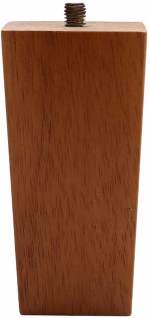 Livingandhome Set of 4 Square Oak Wood Table Legs in Brown and Yellow