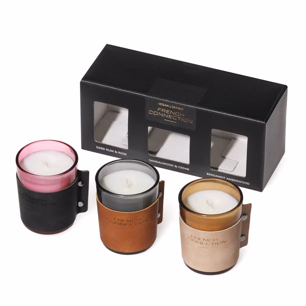 French Connection Luxury Scented Candle Gift Set with 3 Multicolour Votive Candles, 3 x 54g – 2