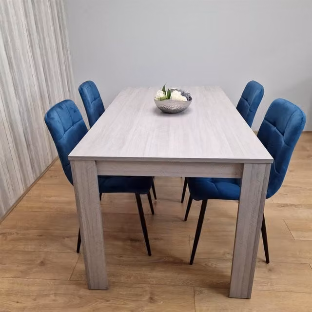 Kosy Koala Arrow Modern Rectangular Dining Table and Chairs Set in Grey