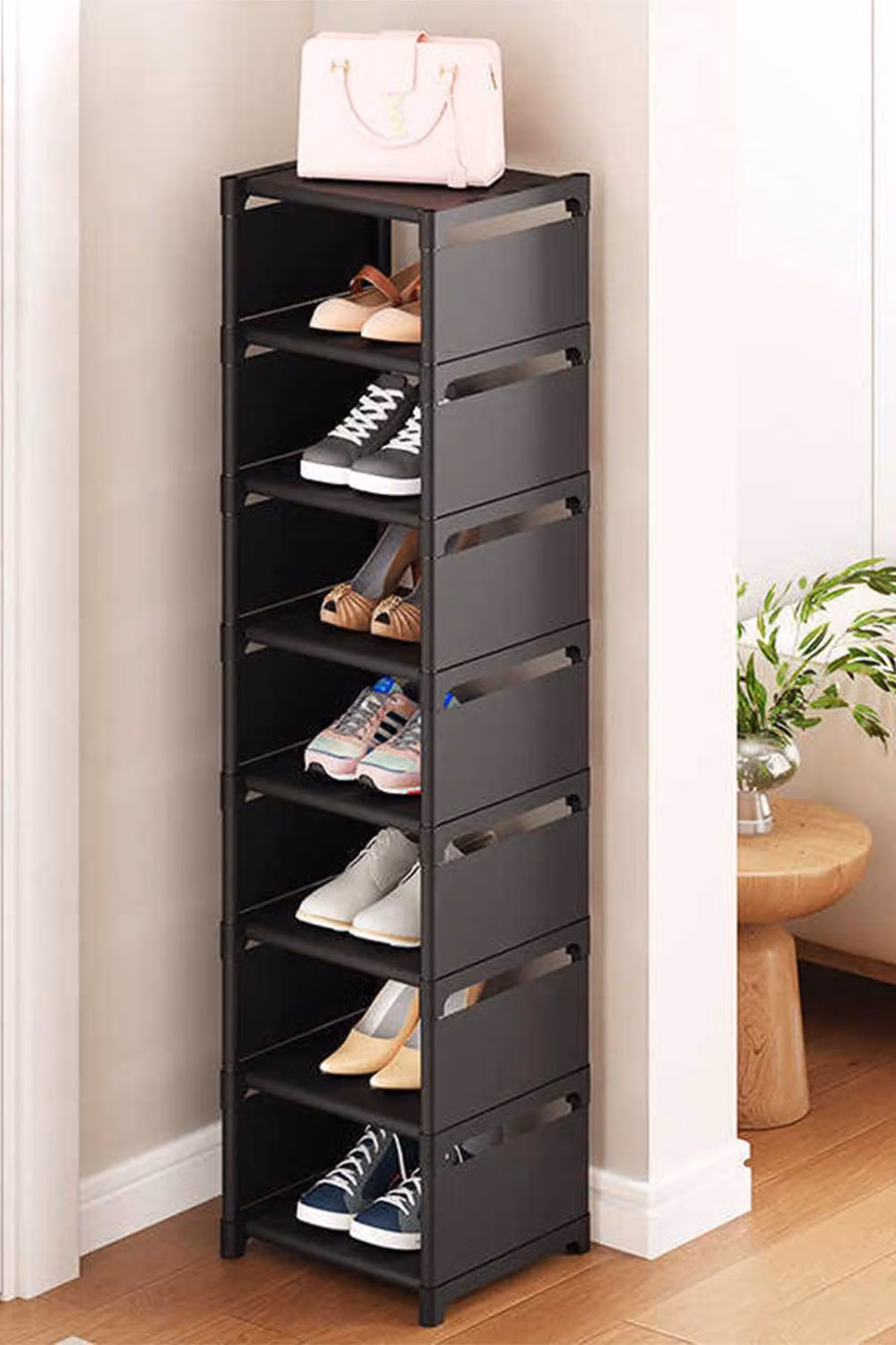Living and Home 8-Tier Metal Shoe Storage Rack in Black – 5