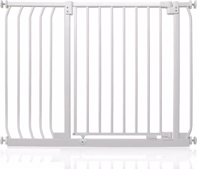 Safetots Elite Pressure Baby Gate, Extendable Swing Door, White, Width: 98 cm - 107 cm