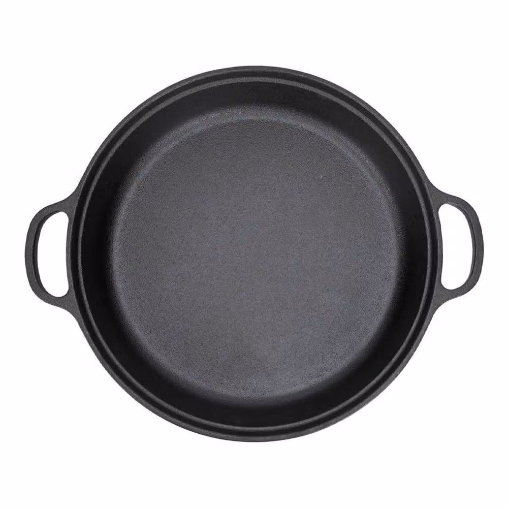 PAWNORA Grey Cast Iron Casserole Frying Pan with Lid, 28cm – 2