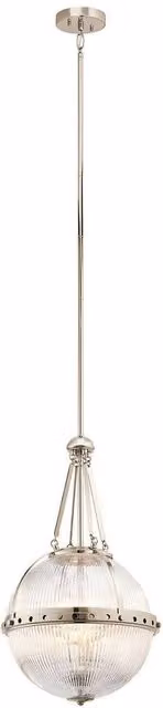 Elstead Aster 3 Light Globe Ceiling Pendant in Silver and Grey with Transparent Glass Spheres and E14 Fitting