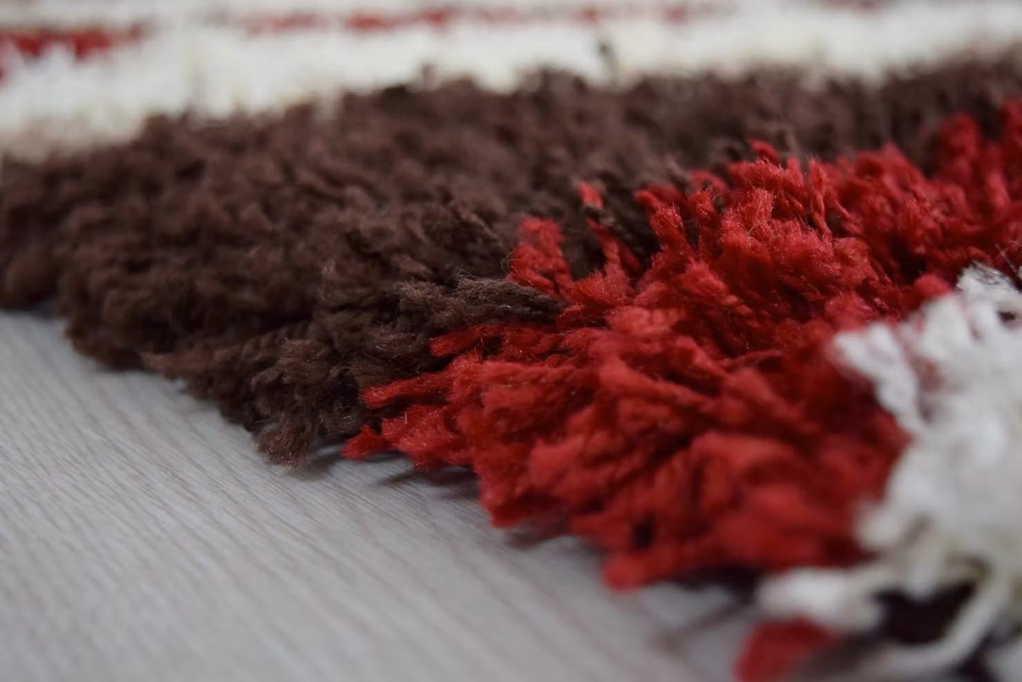 Bravich LTD California Thick Shaggy Waves Rug in Red and Multicolour, W: 60 cm, L: 230 cm – 4