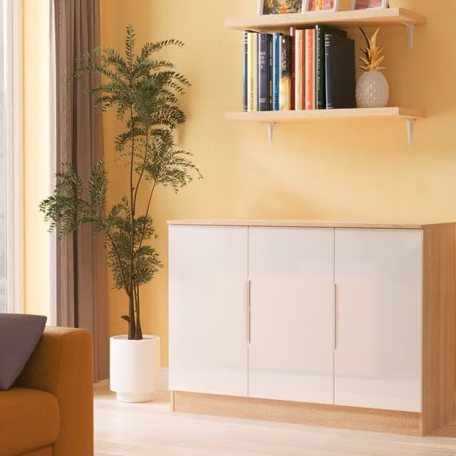 2 U Lucca Ready Assembled 3 Door Sideboard in Light Oak – 1