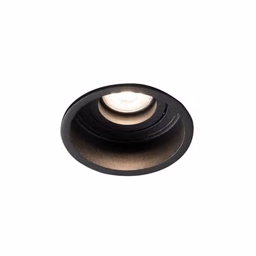 Faro Barcelona Black Round LED Recessed Downlight with Adjustable GU10 Bulb – 1