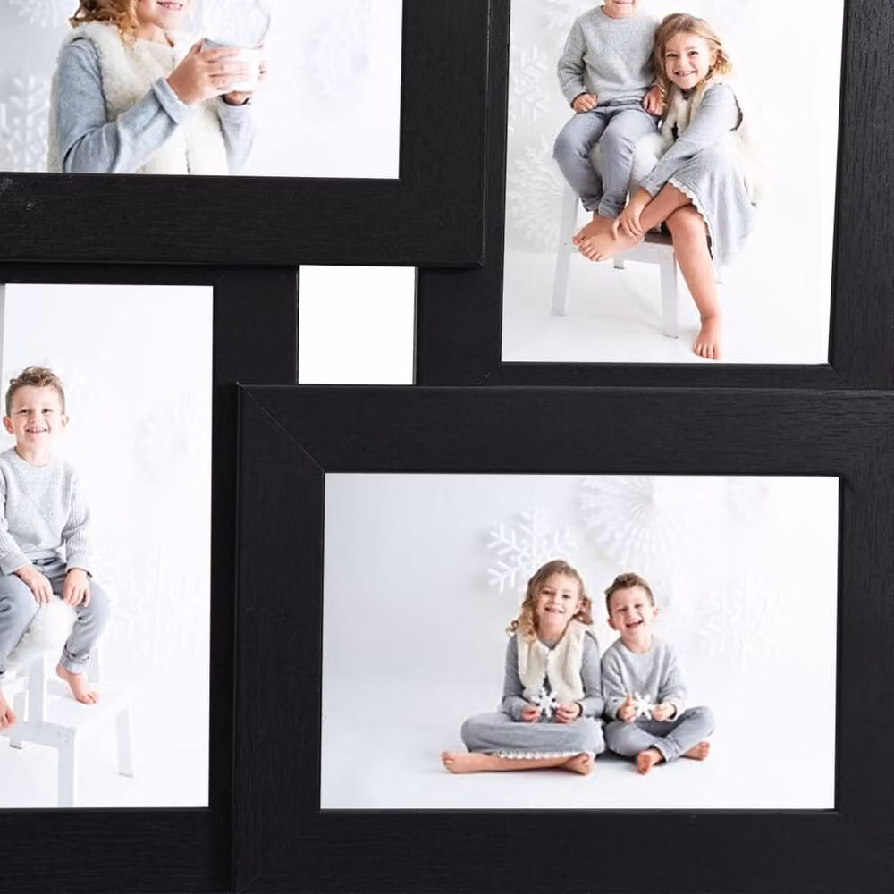 Berkfield Home Modern Collage Photo Frame in Black, suitable for 4 x 10 x 15 cm Pictures – 5