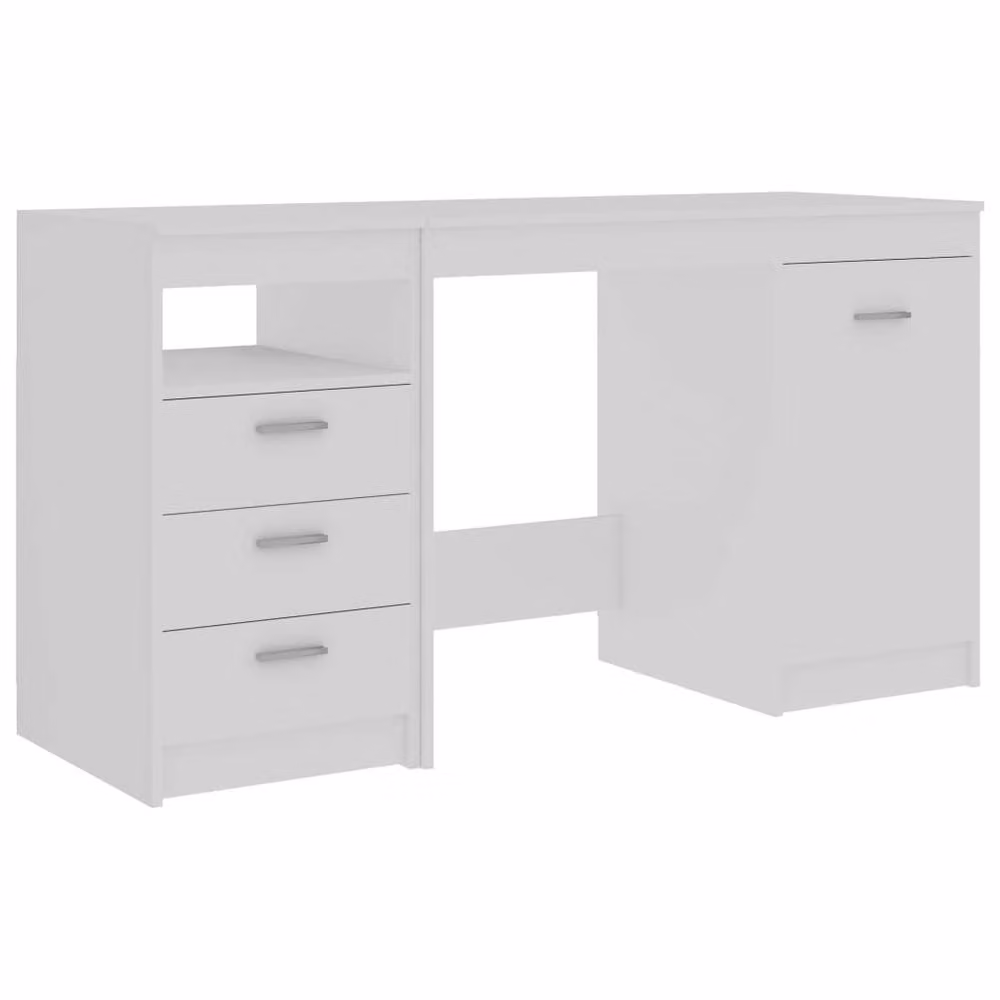 Berkfield Home Modern White Writing Desk in MDF, W/D/H: 140 x 50 x 76 cm – 2