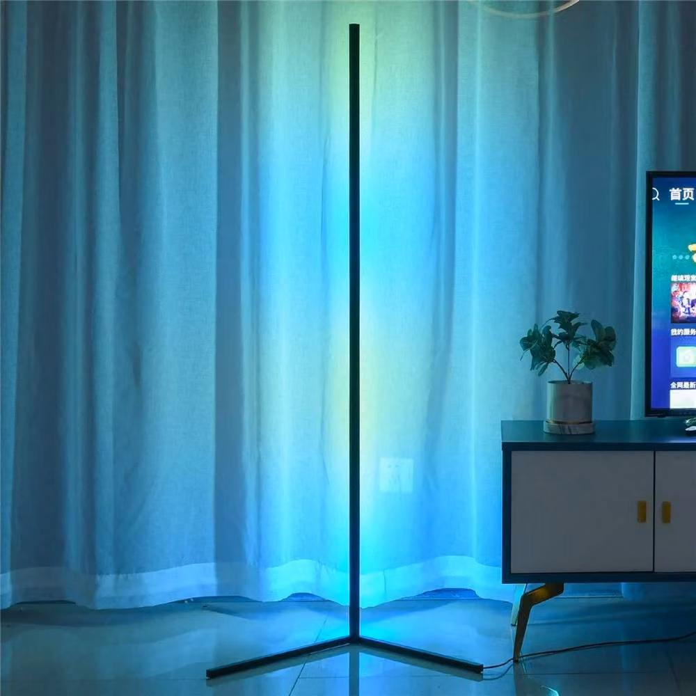 Kelvenix RGB Corner Floor Lamp in Black, 140 cm Height, Dimmable LED with Remote Control – 2