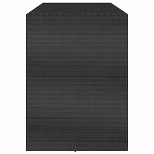 vidaXL Modern Poly Rattan Bar Table with Glass Top, Black, W: 185 cm, D: 80 cm, H: 110 cm – 4