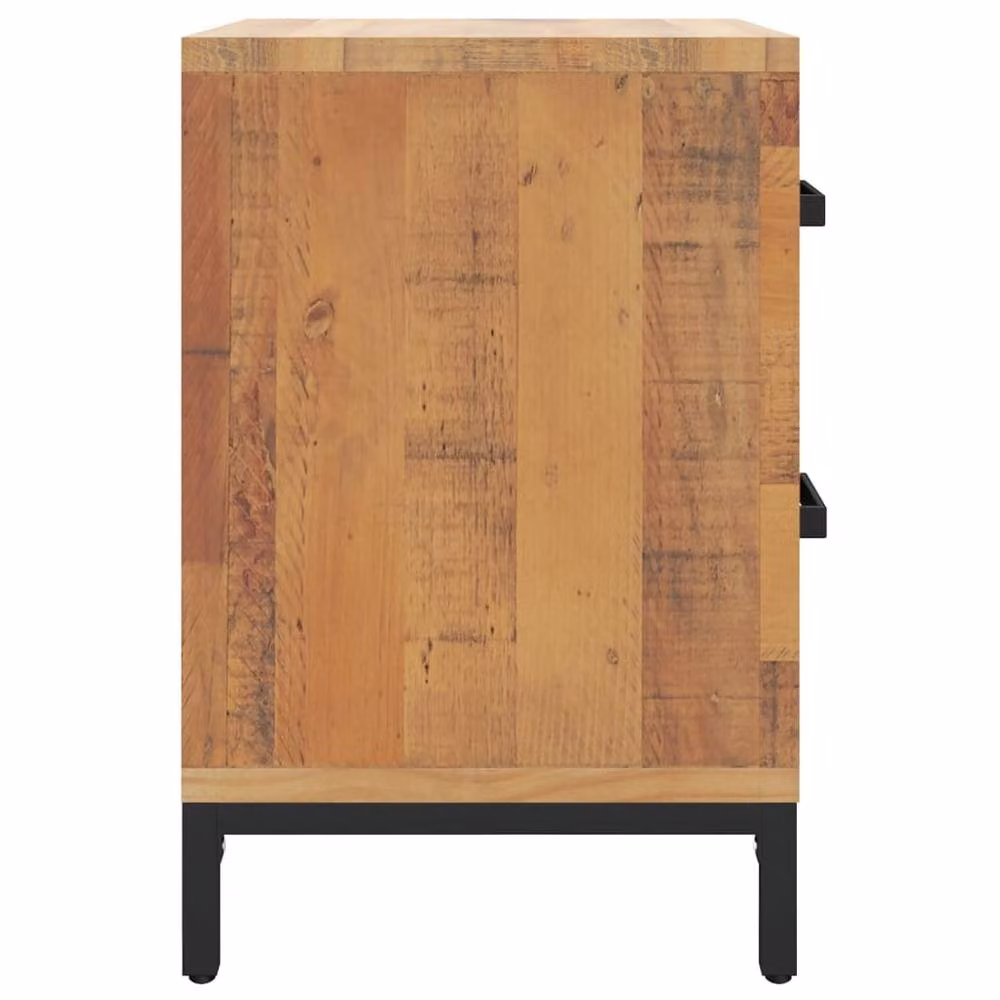 Berkfield Home Decorative Bedside Cabinet in Brown Solid Pinewood, W/D/H: 36 x 30 x 45 cm – 3