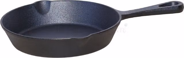 Buckingham Pre-Seasoned Cast Iron Frying Pan, 20 cm, Black and Silver