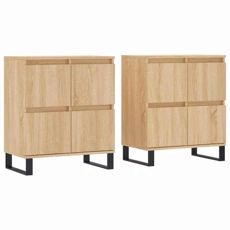 Berkfield Home Set of 2 Sonoma Oak Sideboards in Brown