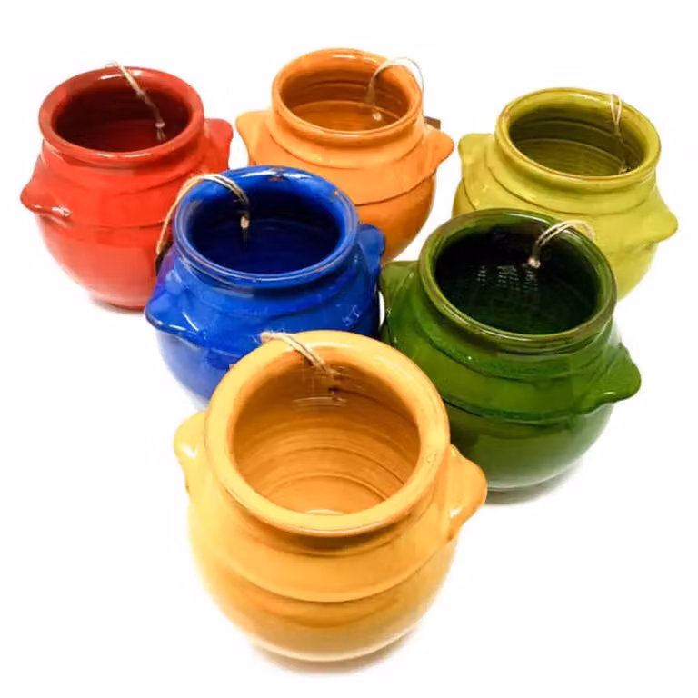 Verano Spanish Ceramics Selena Glazed Hand Dipped Kitchen Utensil Jar, Orange, H: 16 cm, D: 16.5 cm