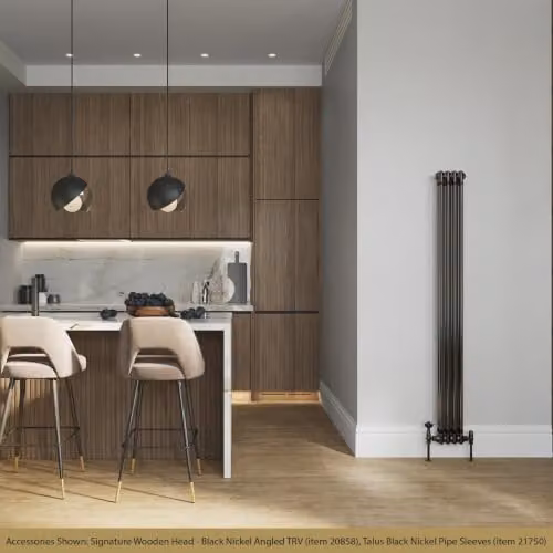 Alpha UK Radiators Traditional Cast-Iron Style 2 Column Vertical Radiator in Raw Metal Silver, H: 180 cm, W: 19.6 cm, D: 6.8 cm – 2