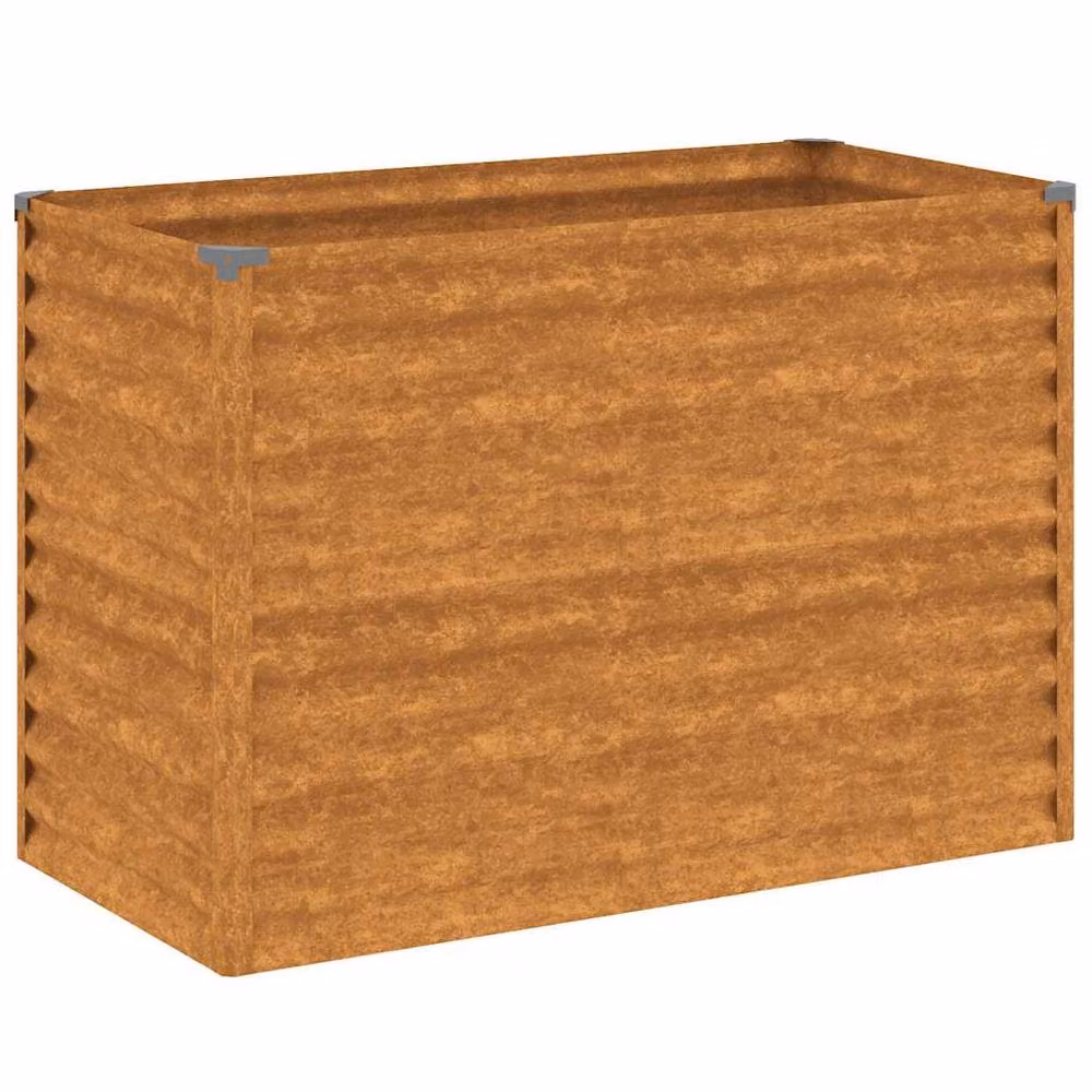 Berkfield Home Garden Raised Bed in Brown Corten Steel, W: 100 cm, D: 50 cm, H: 69 cm – 2