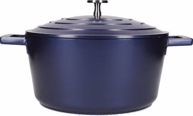 MasterClass Non-Stick Aluminium and Stainless Steel Casserole Dish with Lid, Blue, 4 l