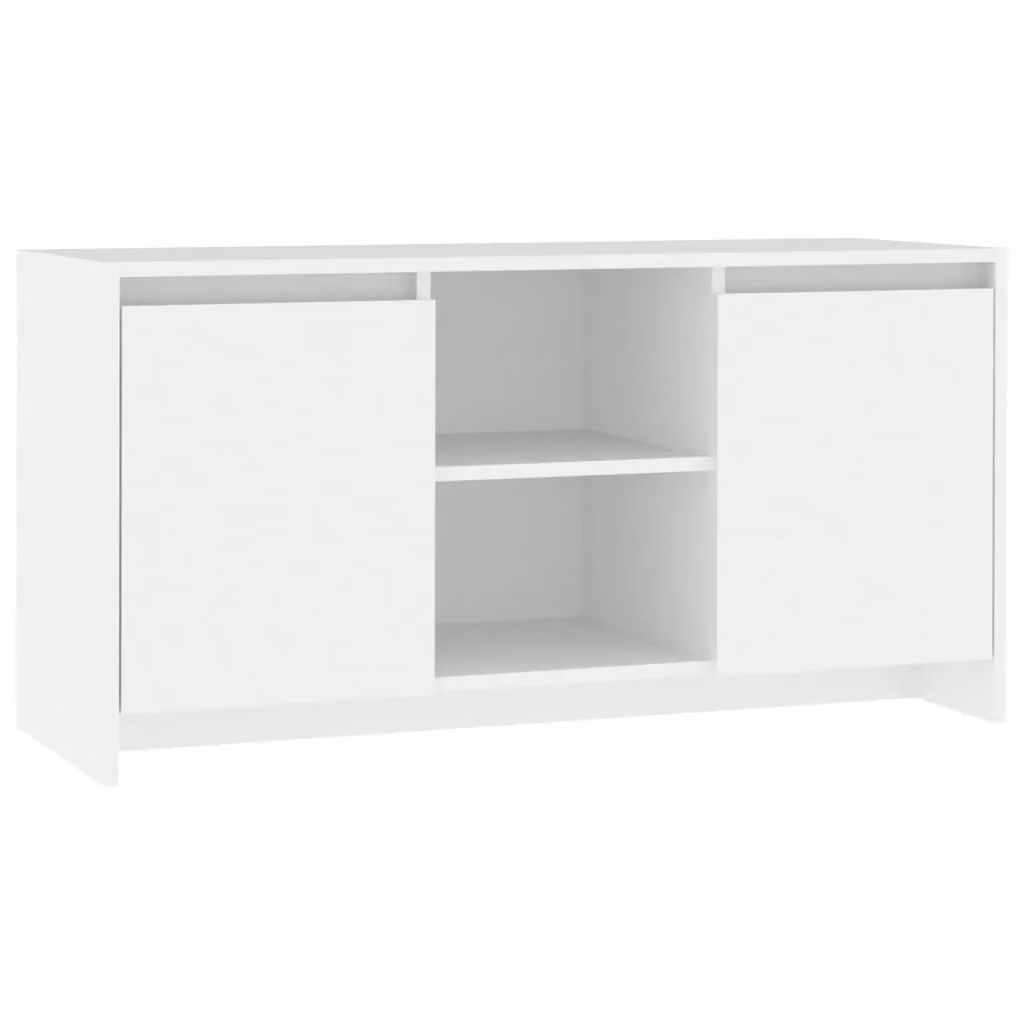 Berkfield Home Minimalist White TV Cabinet in Matt MDF, W: 102 cm, D: 37.5 cm, H: 52.5 cm – 2