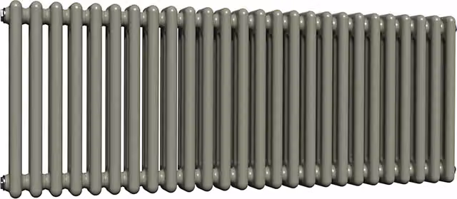 Lux Heat Horizontal 3 Column Steel Radiator in Dark Sage, W: 119 cm, H: 50 cm