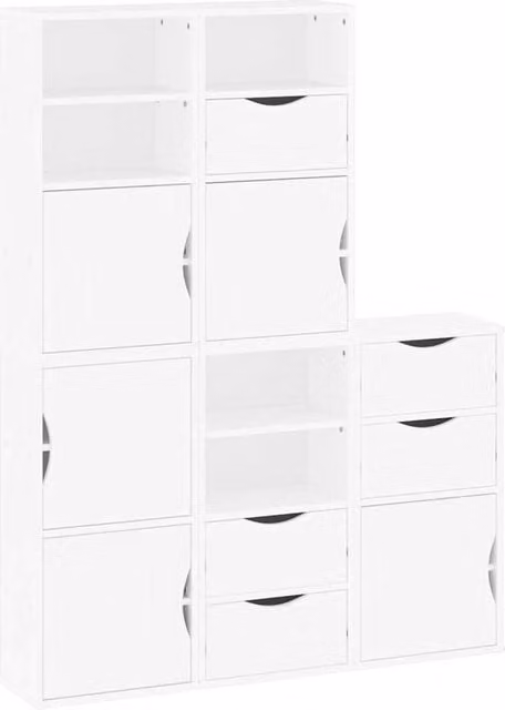 Berkfield Home ODDA Side Cabinets, 5 Piece Set in White Solid Wood Pine, W/D/H: 40 x 24 x 79 cm