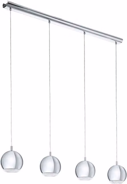 Loops Chrome and Transparent Plastic Pendant Ceiling Light with GU10 LED Bulbs