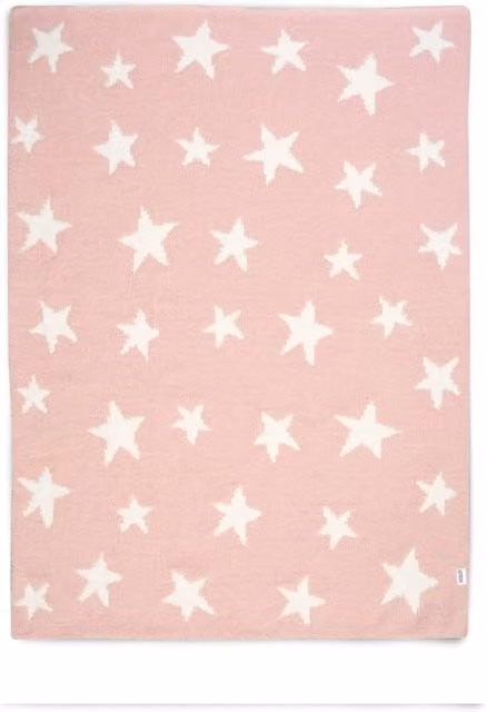 Mamas & Papas Star Chenille Pink Knitted Throw