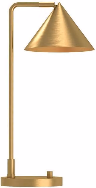 Netlighting Alora Mood Remyck Contemporary Desk Task Lamp in Gold/Brass with E27 Socket – 1