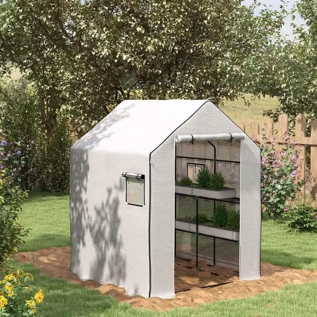 Outsunny White PE Replacement Cover for Walk-in Greenhouses