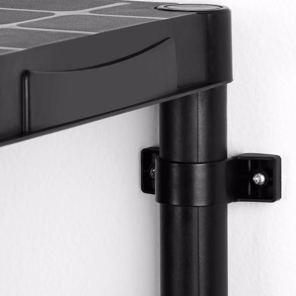 VonHaus 4 Tier Black Wall Mounted Garage and Garden Storage Shelving Units – 4