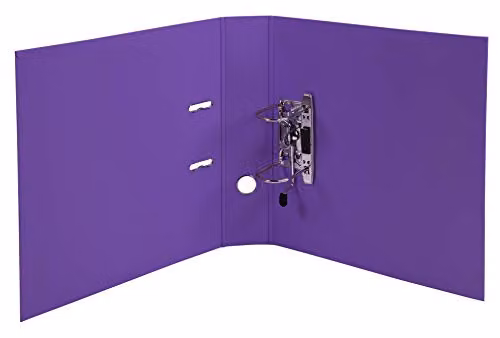 Exacompta Prem'Touch PVC Lever Arch File for A4 Documents, 2 Rings, Dark Purple, Spine Width: 7 cm, W/D/H: 32 x 29 x 7 cm – 3