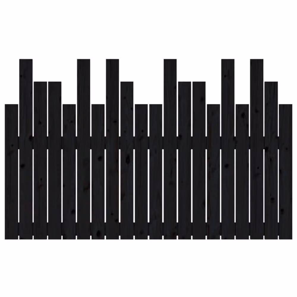Berkfield Home Black Rustic Solid Pine Wood Wall Mounted Headboard W/D/H: 127.5 x 3 x 80 cm – 4