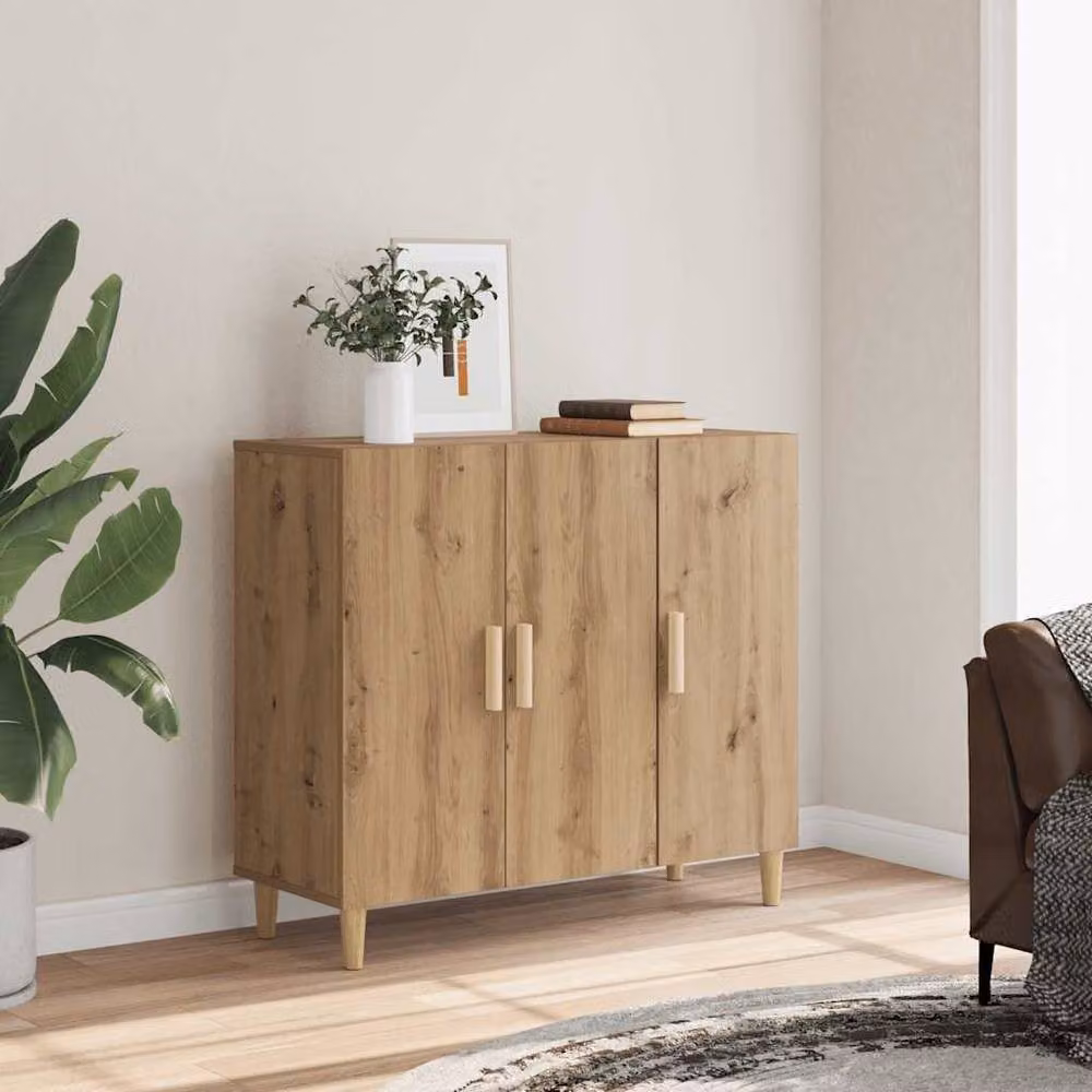 Berkfield Home Artisan Oak Sideboard in Brown, W/D/H: 90 x 34 x 80 cm – 2