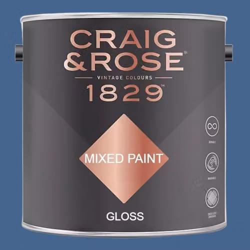 Craig & Rose 1829 Paint Stop Gloss Paint in Flaunders Blue, 2.5 l