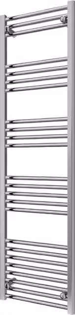 Bathroom Kingdom Capo Chrome Straight Heated Towel Rail, Silver, W: 50 cm, H: 160 cm