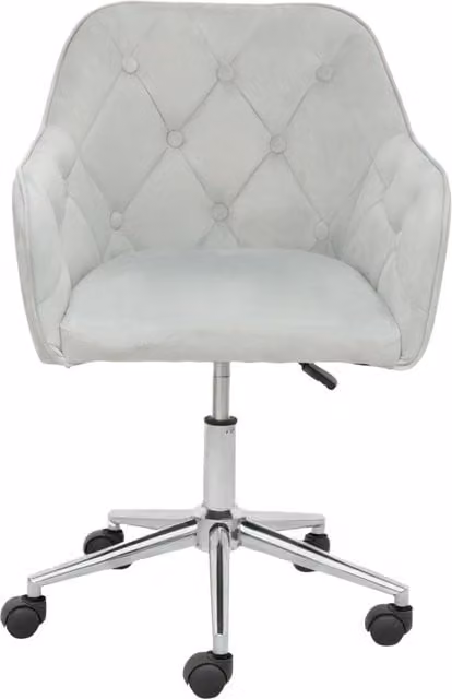 Alivio Grey Velvet Mid-Century Tufted Adjustable Swivel Task Chair