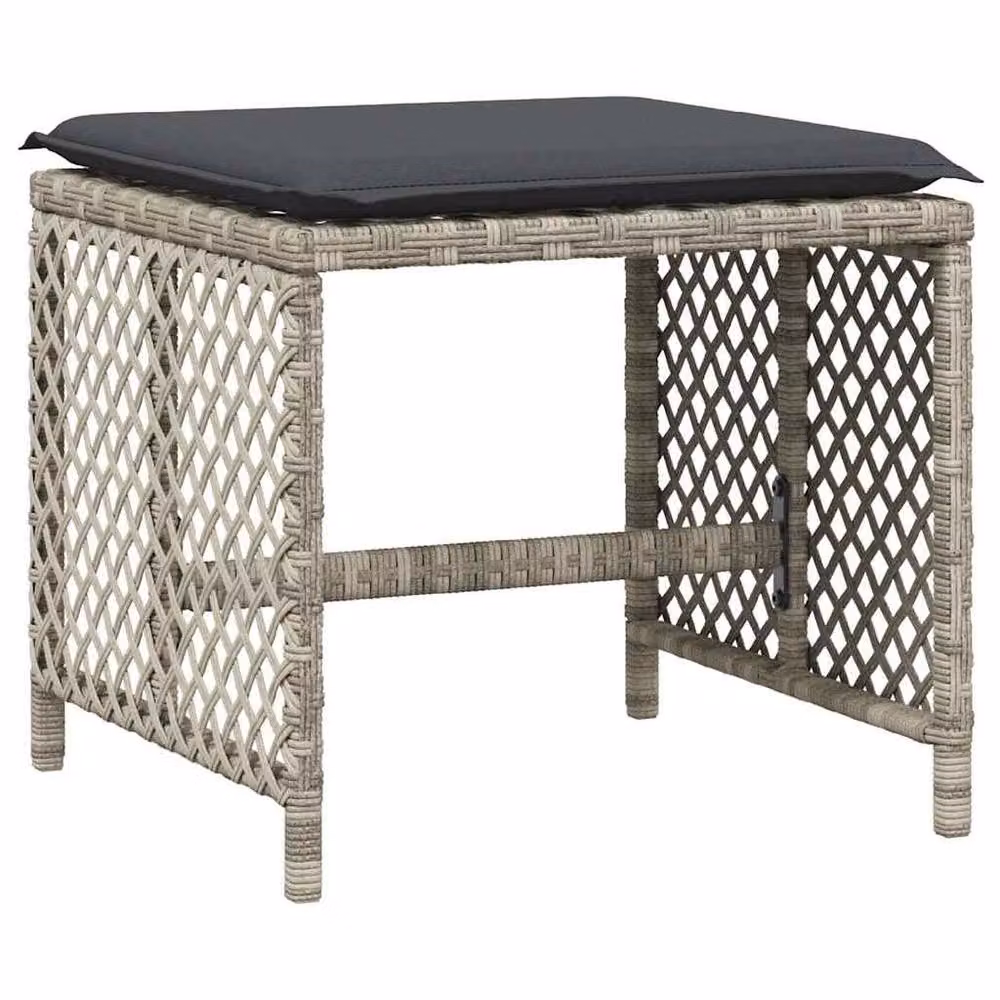 Berkfield Home 13 Piece Grey Poly Rattan Garden Dining Set with Cushions and Glass Table – 3