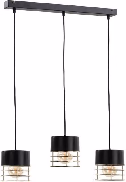 Netlighting Royal Bar Pendant Ceiling Light in Black, 60cm, 3x E27