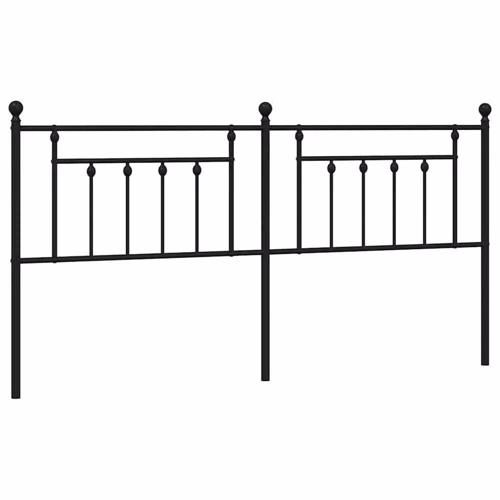 Berkfield Home Classic Metal Headboard in Matt Black, Width: 193 cm – 2