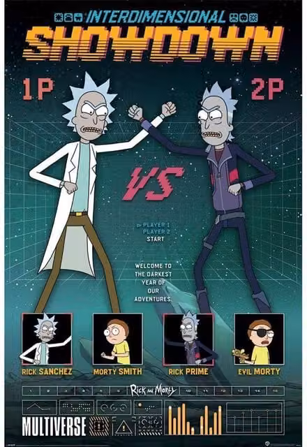 Rick & Morty Showdown Multicolour Paper Poster – 1