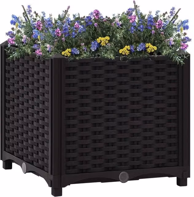 Berkfield Home Black Polypropylene Raised Bed W/D/H: 40 x 40 x 38 cm – 1