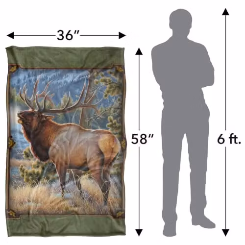 JQ Licensing Elk Meadow Silky Touch Super Soft Fleece Throw Blanket, Multicolour, W: 91 cm, D: 147 cm – 3