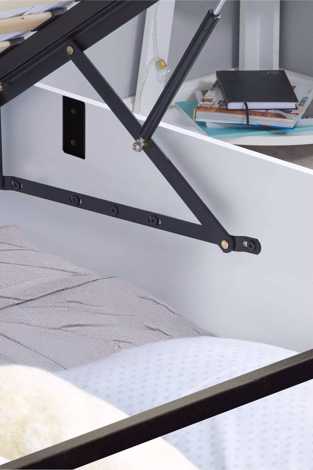 Birlea Phoenix Ottoman Storage Bed Frame in White, W/D/H: 90 x 190 cm – 2