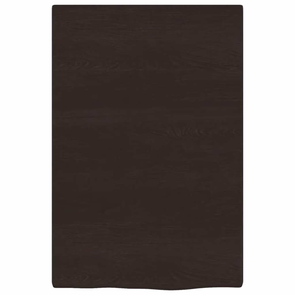 Berkfield Home Bathroom Countertop in Dark Brown and Grey Treated Solid Wood, W: 60 cm, D: 40 cm, H: 2 cm – 3