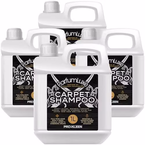 Pro-Kleen Parfum Luxe Carpet Shampoo, Vanilla, Musky and Ambergris Fragrance, 4 x 1 l
