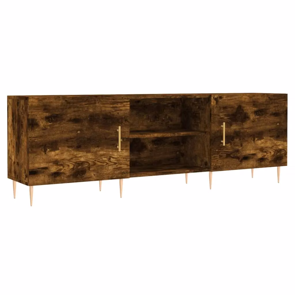 Berkfield Home Smoked Oak TV Cabinet in Brown, W/D/H: 150 x 30 x 50 cm – 2