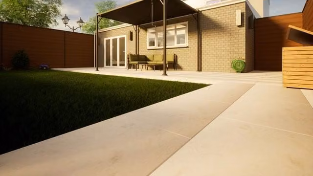 PBSL Group Jura Beige Natural Limestone Paving, W: 90 cm, D: 60 cm, H: 2.5 cm