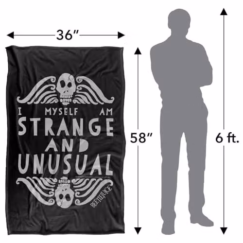 Warner Bros. Beetlejuice Strange and Unusual Super Soft Fleece Throw Blanket, Multicolour, W/D/H: 91 x 147 cm – 4